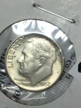 1952 P Roosevelt Silver Dime In Protector