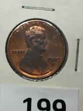 1980 S Lincoln Memorial Cent Coin