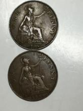 1935, 1936 Great Britain Large Cents