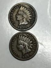 2- 1889 Indian Head Cent