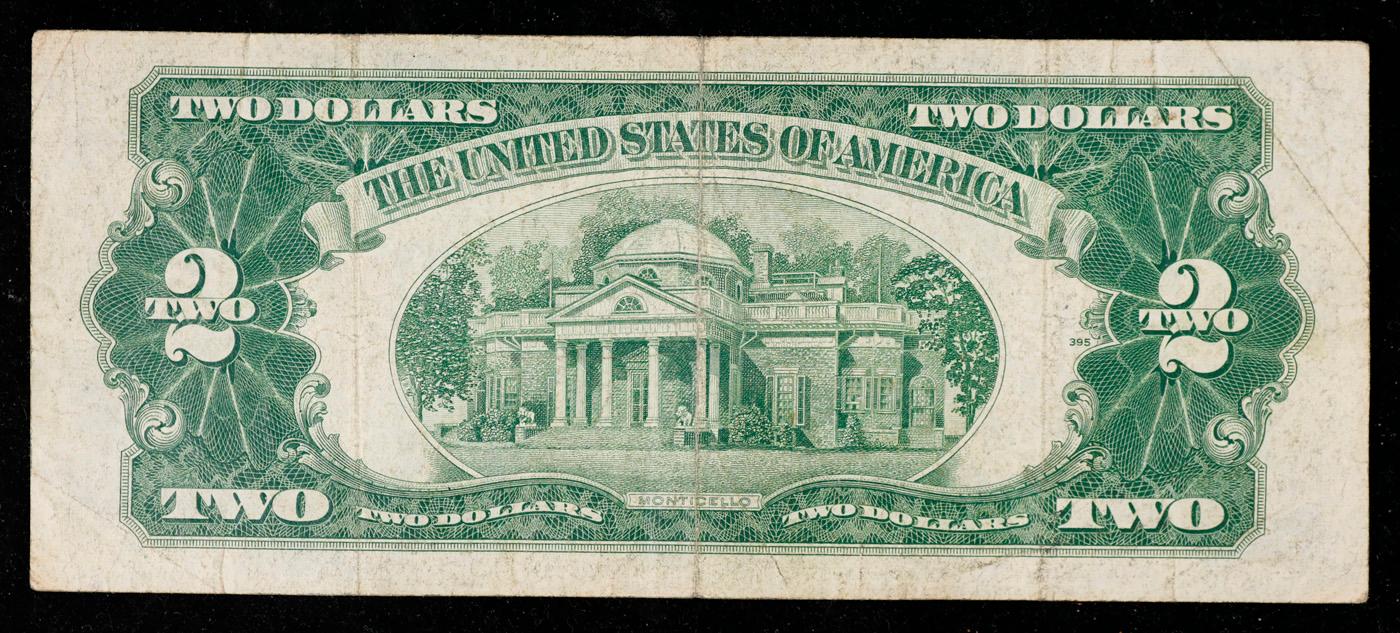 1953 $2 Red Seal United States Note Grades vf+