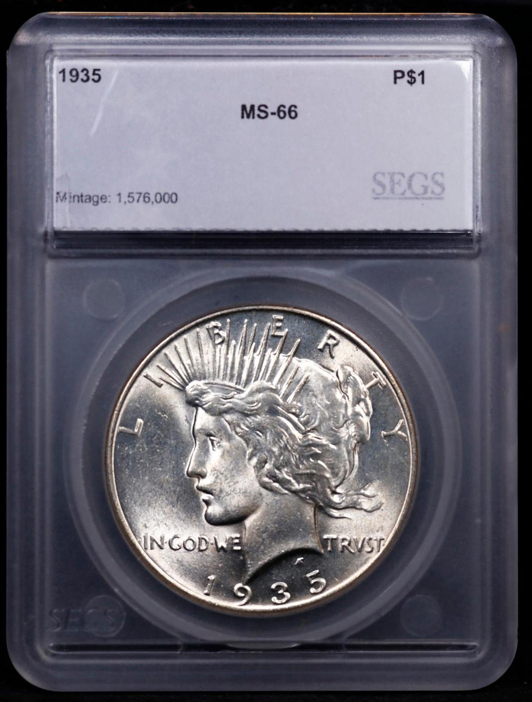 ***Auction Highlight*** 1935-p Peace Dollar $1 Graded ms66 BY SEGS (fc)