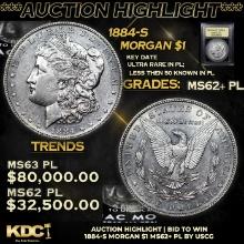 ***Auction Highlight*** 1884-s Morgan Dollar 1 Graded Select Unc+ PL By USCG (fc)