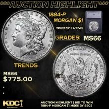 ***Auction Highlight*** 1884-p Morgan Dollar $1 Graded ms66 By SEGS (fc)