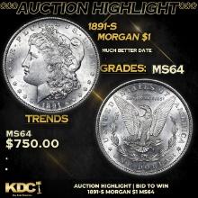 ***Auction Highlight*** 1891-s Morgan Dollar 1 Grades Choice Unc (fc)