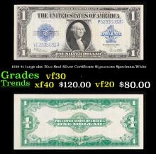 1923 $1 large size Blue Seal Silver Certificate Grades vf++ Signatures Speelman/White