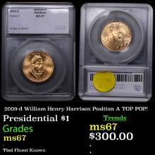 2009-d William Henry Harrison Position A Presidential Dollar TOP POP! 1 Graded ms68+ By SEGS