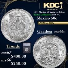 1944 Mexico 50 Centavos Silver Santos Collection KM# 447 Grades GEM++ Unc BY SEGS