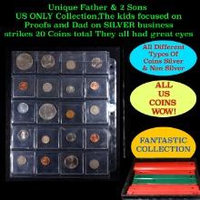 Unique Father & 2 Sons US ONLY Collection,The kids focused on Proofs and Dad on SILVER business stri