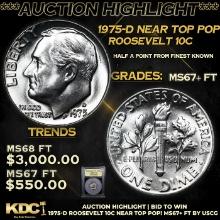 ***Auction Highlight*** 1975-d Roosevelt Dime Near Top Pop! 10c Graded Gem++ Full Bands BY USCG (fc)