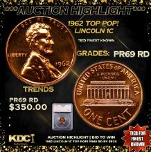 Proof 1962 Lincoln Cent TOP POP! 1c Graded pr69 rd cam BY SEGS