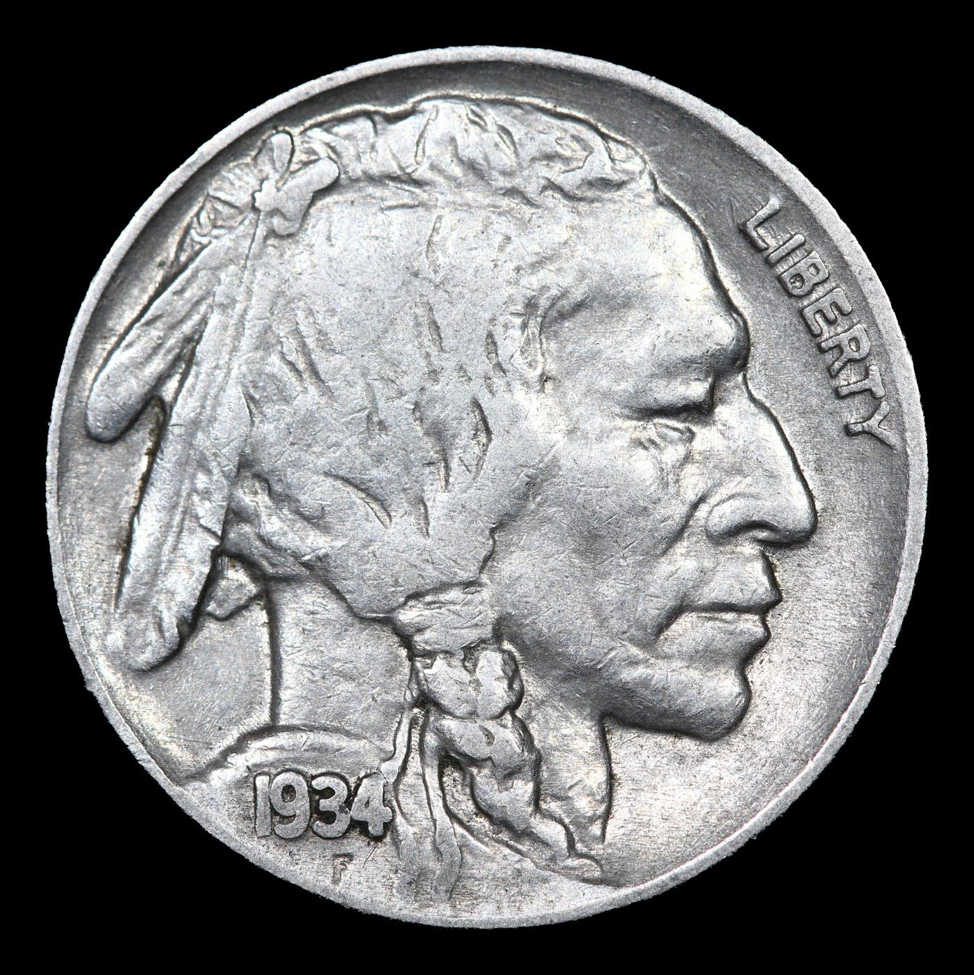 1934-p Buffalo Nickel 5c Grades Choice AU