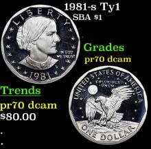 Proof 1981-s Ty1 Susan B. Anthony Dollar $1 Graded pr70 dcam By SEGS