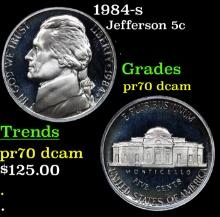 Proof 1984-s Jefferson Nickel 5c Graded pr70 dcam By SEGS