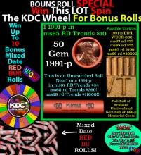 INSANITY The CRAZY Penny Wheel 1000s won so far, WIN this 1991-p BU RED roll get 1-10 FREE