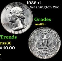 1986-d Washington Quarter 25c Grades GEM+ Unc