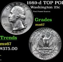 1989-d Washington Quarter TOP POP! 25c Graded ms67 BY SEGS