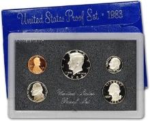 1983 United States Mint Proof Set 5 coins No Outer Box