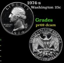 Proof 1974-s Washington Quarter 25c Grades GEM++ Proof Deep Cameo