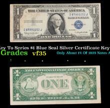 1935H Key To Series $1 Blue Seal Silver Certificate Key To Series Grades vf++