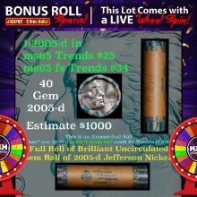 INSANITY The CRAZY Nickel Wheel 1000s won so far, WIN this 2005-d Ocean BU  roll get 1-10 FREE