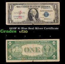 1935F $1 Blue Seal Silver Certificate Grades vf, very fine