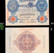 1914 Germany (WWI Era) 20 Marks Banknote P# 46b Grades xf+