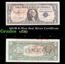 1957B $1 Blue Seal Silver Certificate Grades vf++