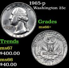 1965-p Washington Quarter 25c Grades GEM++ Unc