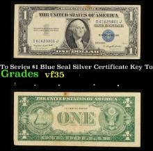 1935G Key To Series $1 Blue Seal Silver Certificate Key To Series Grades vf++ Motto