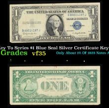 1935H Key To Series $1 Blue Seal Silver Certificate Key To Series Grades vf++