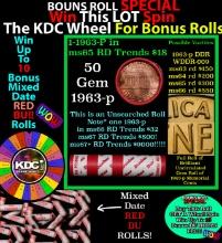 CRAZY Penny Wheel Buy THIS Unknown Date solid Red BU Lincoln 1c roll & get 1-10 BU Red rolls FREE WO