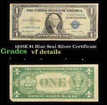 1935E $1 Blue Seal Silver Certificate Grades vf details