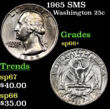 1965 SMS Washington Quarter 25c Grades sp66+