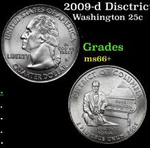 2009-d Disctrict of Columbia Washington Quarter 25c Grades GEM++ Unc
