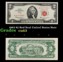 1963 $2 Red Seal United States Note Grades Select CU