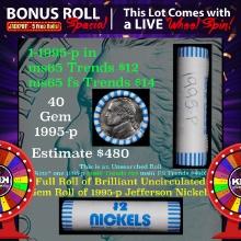 CRAZY Nickel Wheel Buy THIS 1995-p solid  BU Jefferson 5c roll & get 1-5 BU rolls FREE WOW