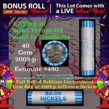 CRAZY Nickel Wheel Buy THIS 2002-p solid  BU Jefferson 5c roll & get 1-5 BU rolls FREE WOW