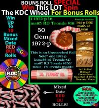 CRAZY Penny Wheel Buy THIS 1972-p solid Red BU Lincoln 1c roll & get 1-10 BU Red rolls FREE WOW
