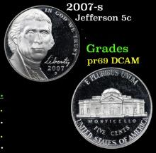 Proof 2007-s Jefferson Nickel 5c Grades GEM++ Proof Deep Cameo