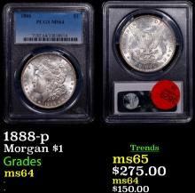 PCGS 1888-p Morgan Dollar $1 Graded ms64 By PCGS