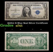 1935A $1 Blue Seal Silver Certificate Grades xf+
