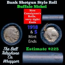 Buffalo Nickel Shotgun Roll in Old Bank Style 'Bell Telephone' Wrapper 1918 & s Mint Ends