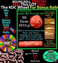 INSANITY The CRAZY Penny Wheel 1000s won so far, WIN this 1972-p BU RED roll get 1-10 FREE