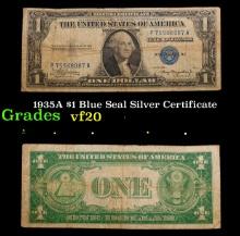 1935A $1 Blue Seal Silver Certificate Grades vf, very fine