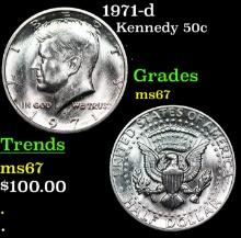 1971-d Kennedy Half Dollar 50c Grades GEM++ Unc