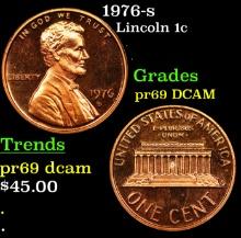 Proof 1976-s Lincoln Cent 1c Grades GEM++ Proof Deep Cameo