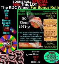 CRAZY Penny Wheel Buy THIS 1971-p solid Red BU Lincoln 1c roll & get 1-10 BU Red rolls FREE WOW