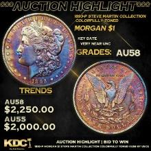 ***Auction Highlight*** 1893-p Morgan Dollar Steve Martin Collection Colorfully Toned $1 Graded Choi