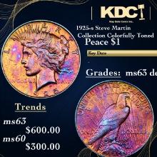 1925-s Peace Dollar Steve Martin Collection Colorfully Toned $1 Grades Unc Details
